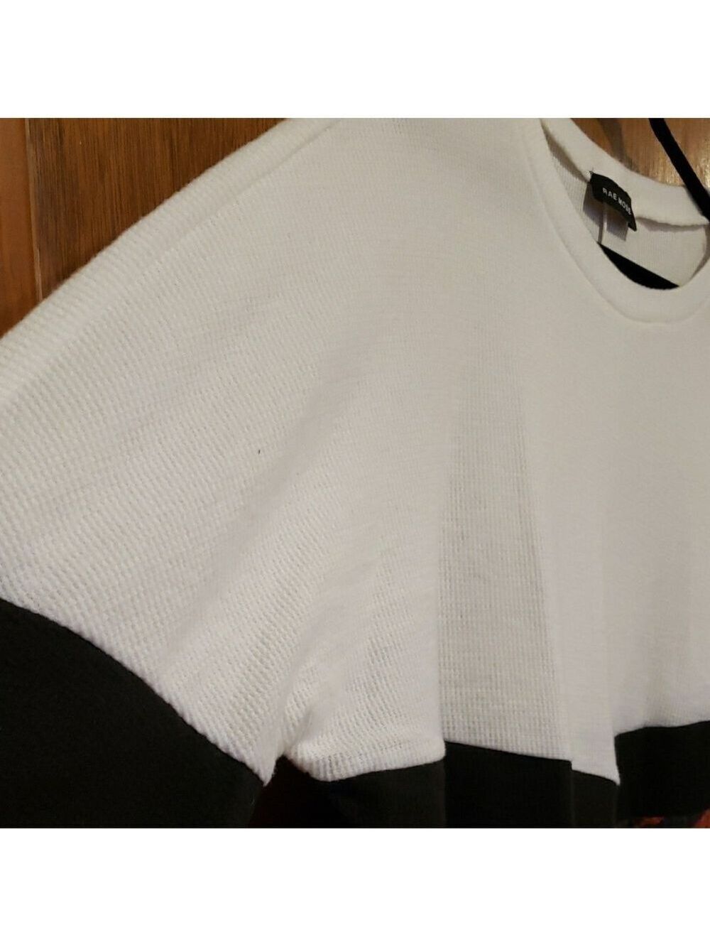 White and Black Leopard Print Waffle Top - Picture 3 of 8